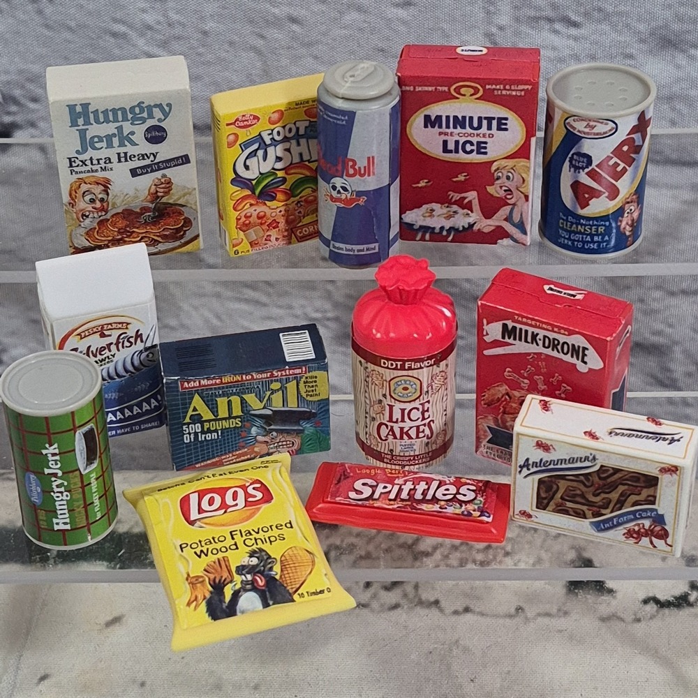 TOPPS Wacky Packages 3D minis Hungry Jerk Lice Cakes Dead Bull Spittles Lot‎ 13